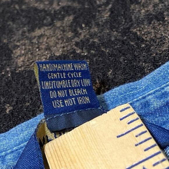 July 4th USA Flag Freedom Denim Shirt Button Up Cotton Natural Impressions M - Picture 8 of 10